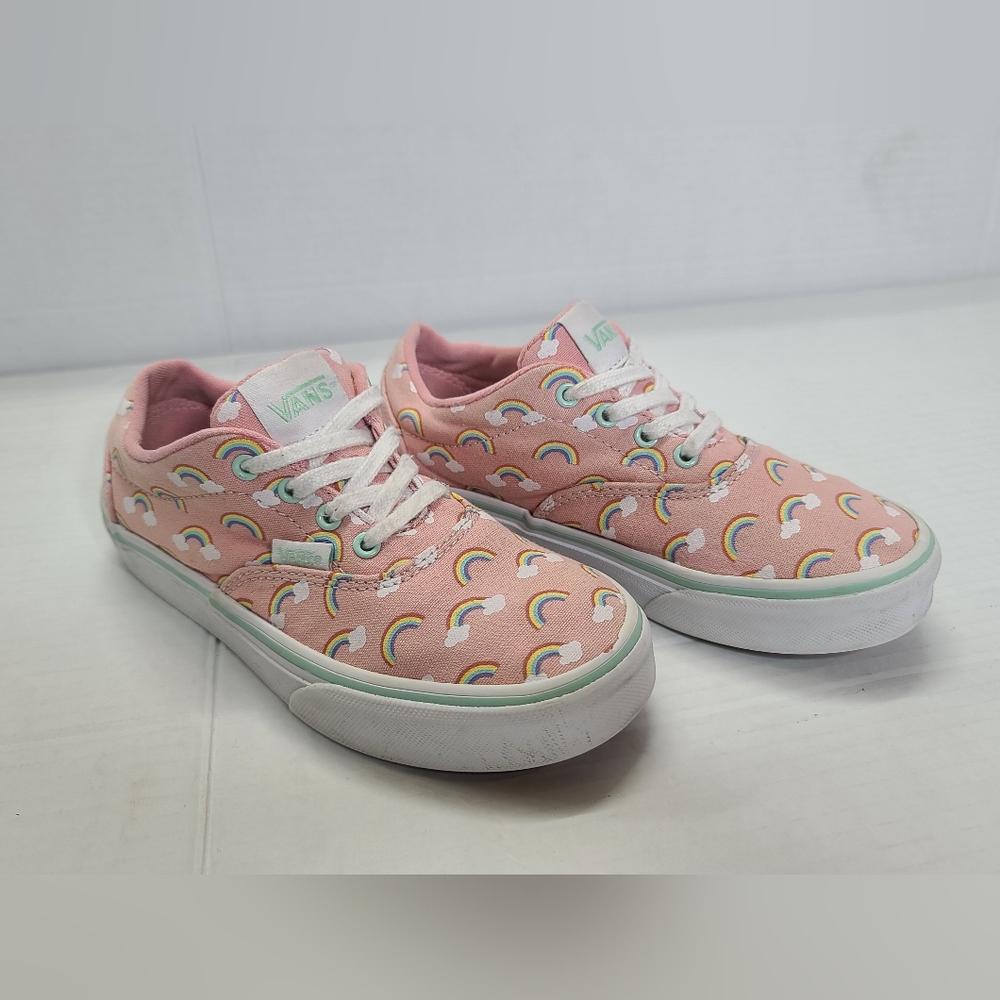 Vans Shoes Doheny Pink Rainbows Lace-up Sneakers Size 1Y Girl